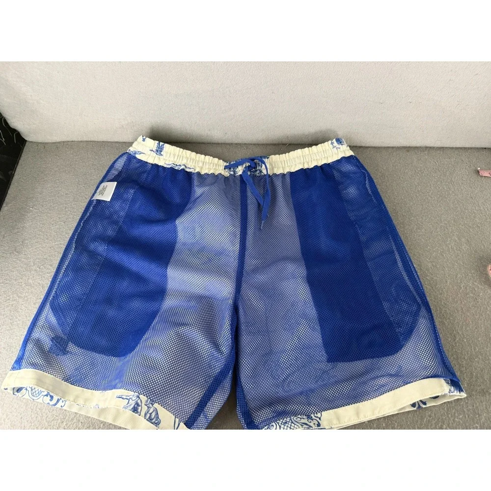 Undefeated UNDFTD Shorts Mens M Blue Toile Lined Streetwear‎ Hybrid Swim Trunks
